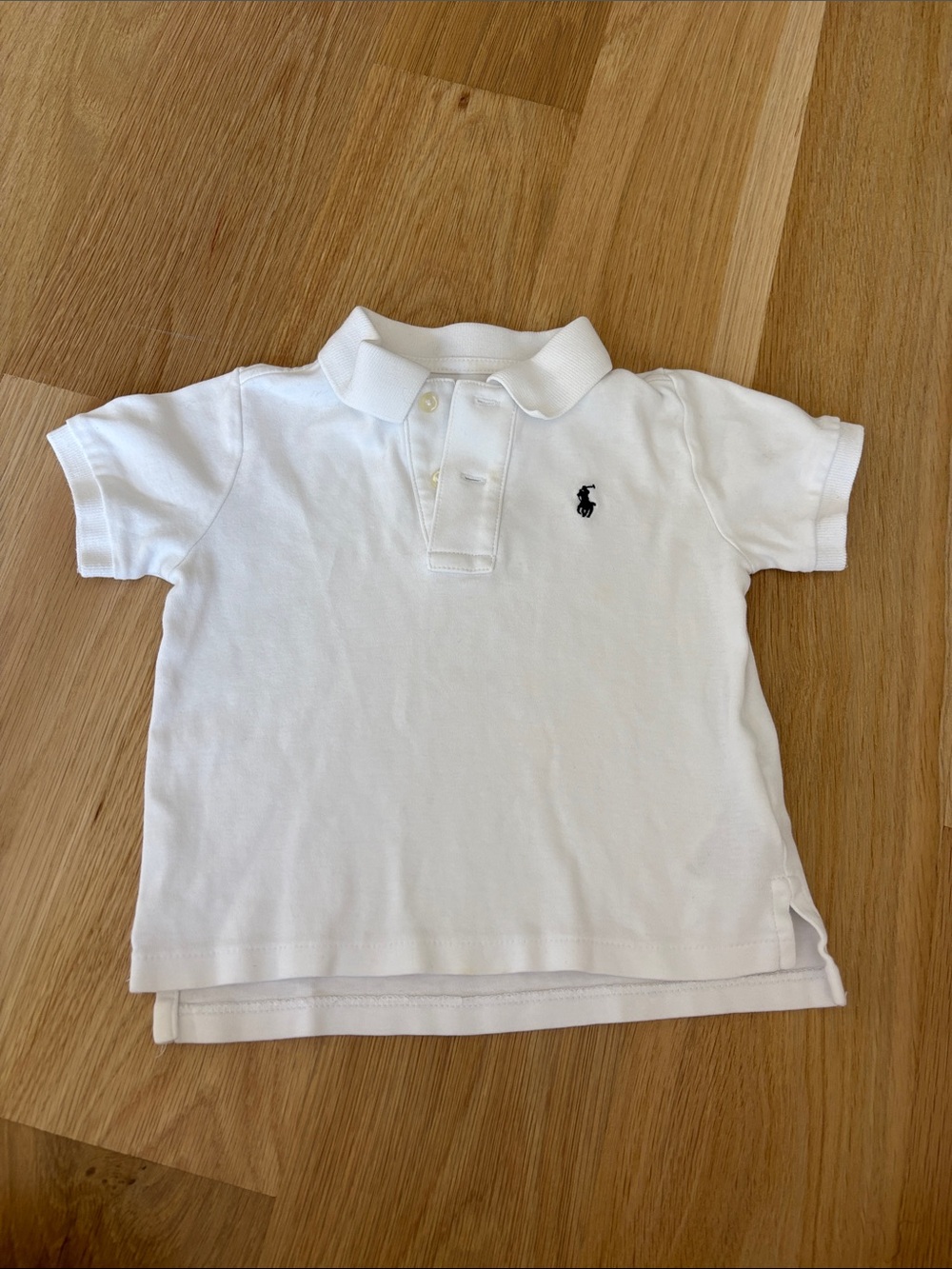 Ralph Lauren White Short Sleeve Polo for Kids with Navy Pony